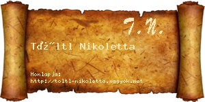 Töltl Nikoletta névjegykártya