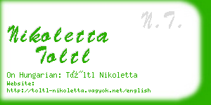 nikoletta toltl business card